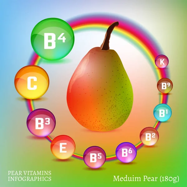 维生素 Pear-01 — 图库矢量图片