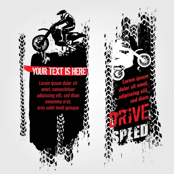 Grunge motorcross banners — Stock Vector