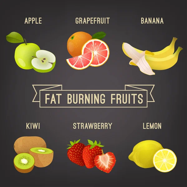 Frutti brucia grassi — Vettoriale Stock