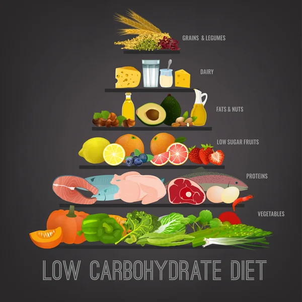 低碳水化合物饮食 — 图库矢量图片