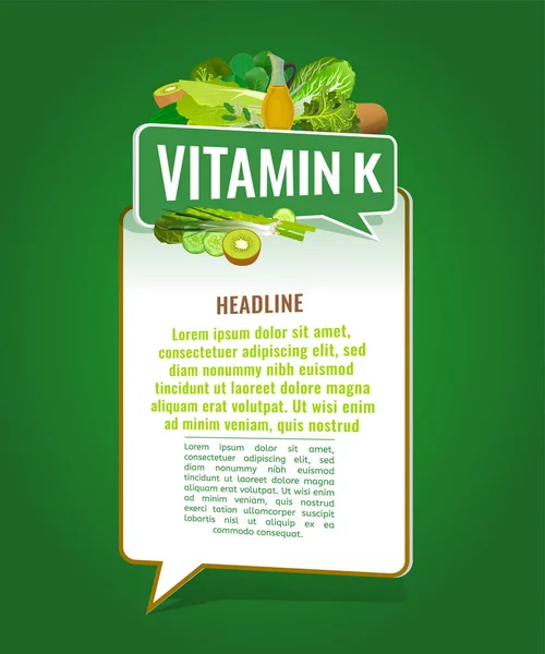 Vitamina K Banner — Archivo Imágenes Vectoriales