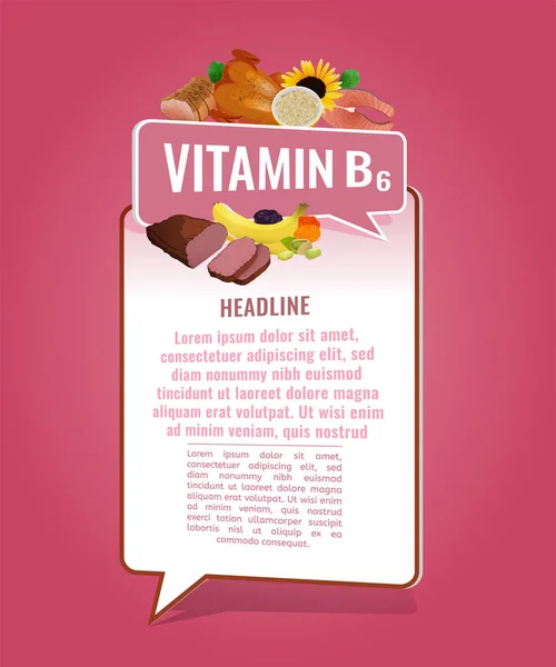 Banner de vitamina B6 — Vector de stock