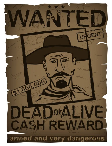 Vintage Wanted Poster — Stock Vector