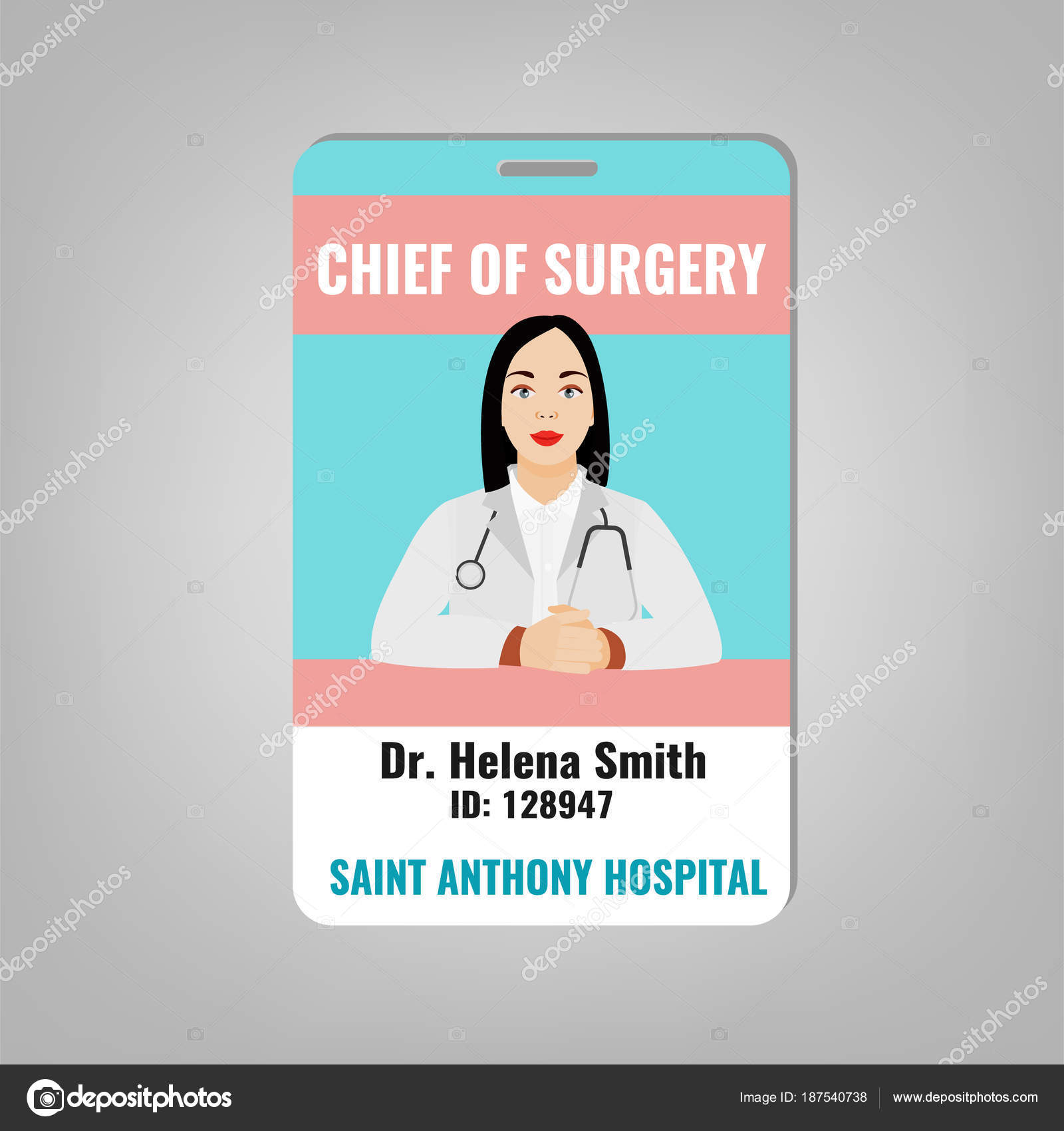 Doctor ID card Stock Vector Image by ©annyart #20 With Hospital Id Card Template