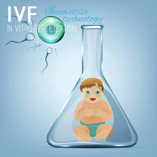 In vitro megtermékenyítési koncepció — Stock Vector