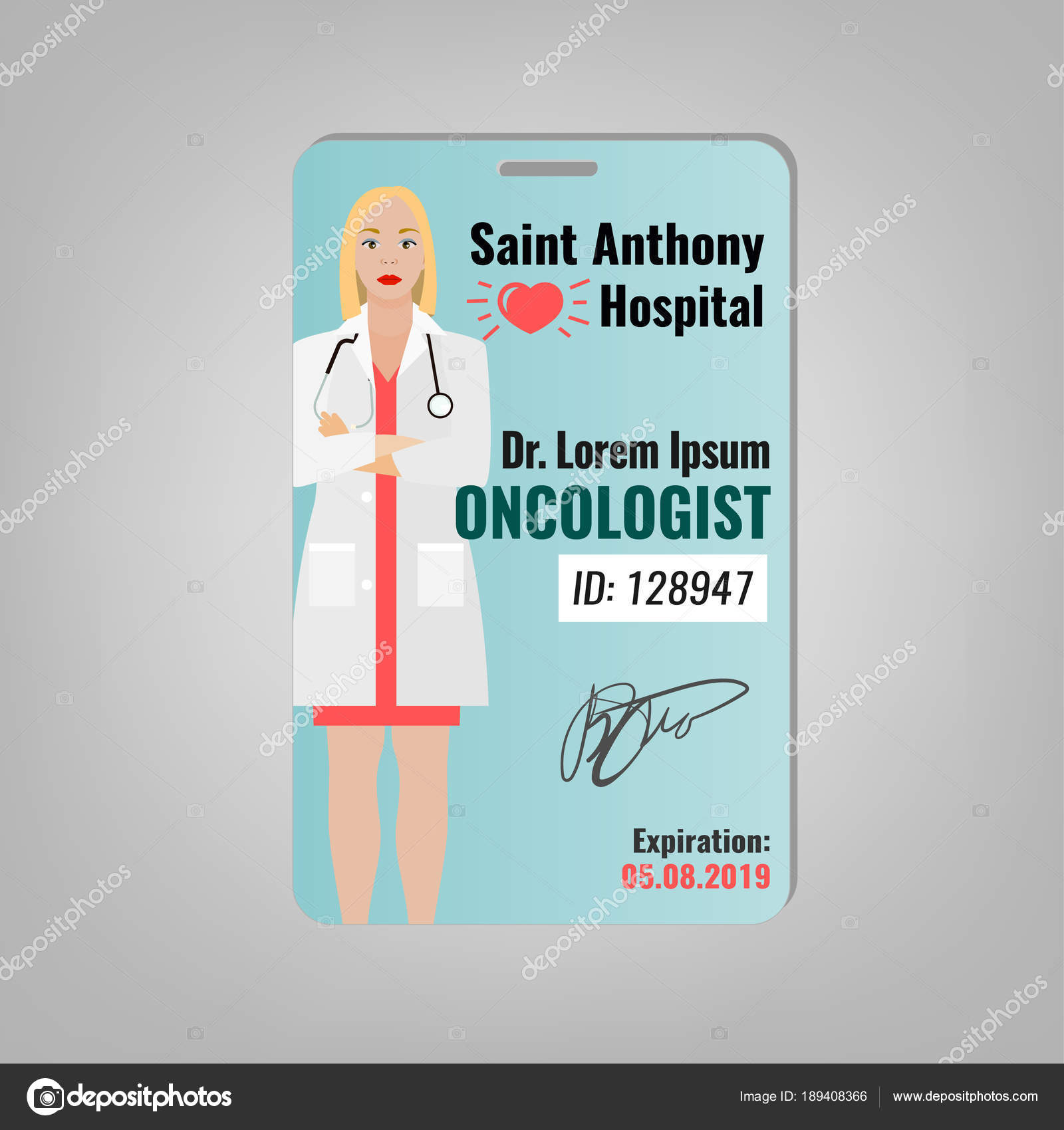 Doctor ID card Stock Vector Image by ©annyart #21 Intended For Doctor Id Card Template