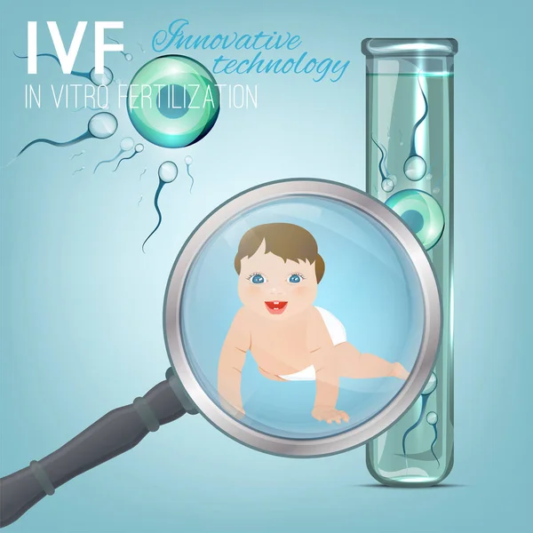 Konsep fertilisasi in vitro - Stok Vektor