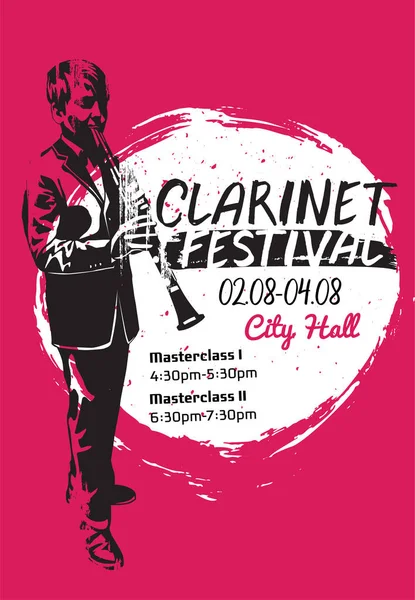 Clarinet Festival Poster — Stock Vector