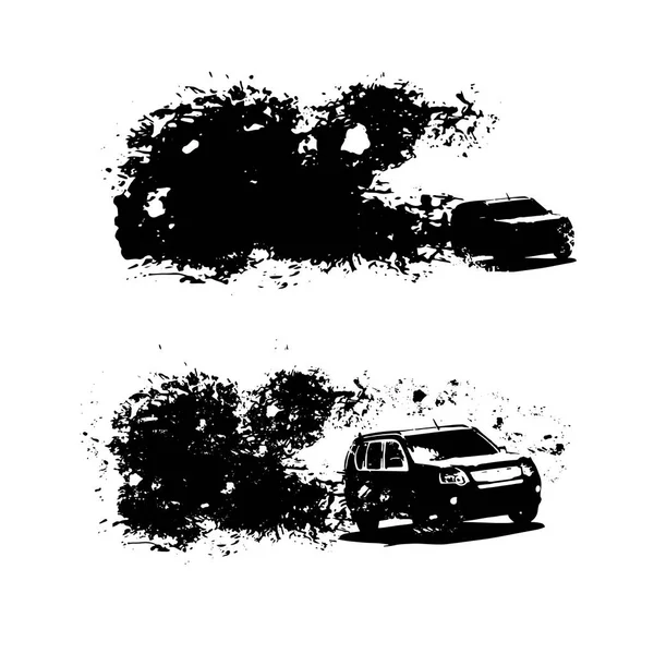 Image de la voiture hors route — Image vectorielle