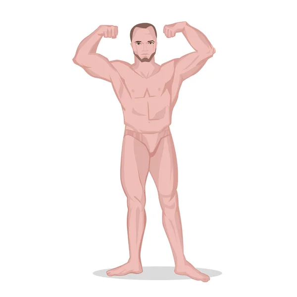 Strong naked man — Stock Vector