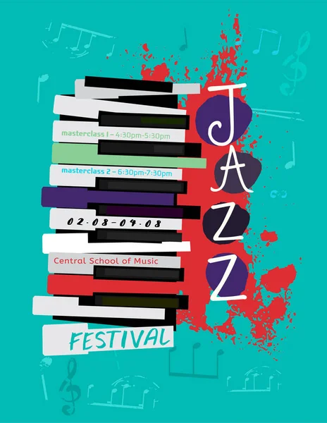 Imagem de cartaz de jazz —  Vetores de Stock