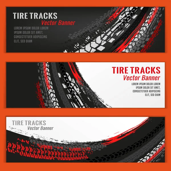 Bandeiras de pista de pneus — Vetor de Stock