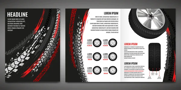 Modelo de folheto de pneus — Vetor de Stock