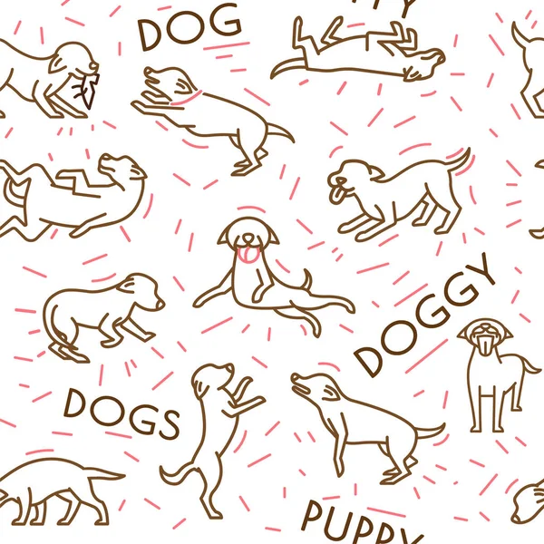 Hund seamless mönster — Stock vektor