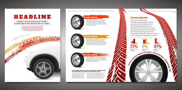 Reifenbroschüre Vorlage — Stockvektor