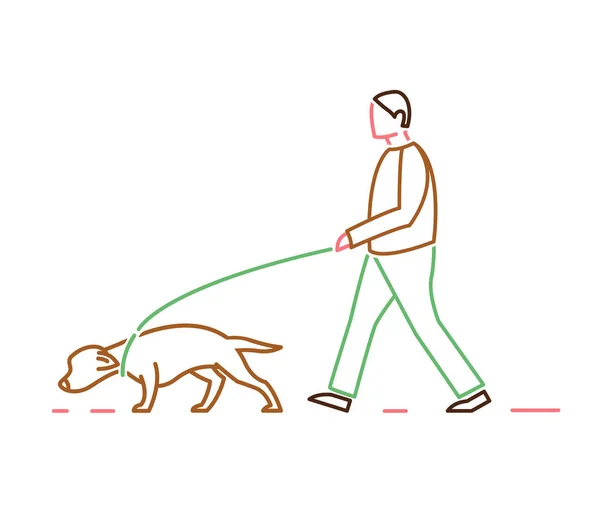 Гулять с собакой — стоковый вектор