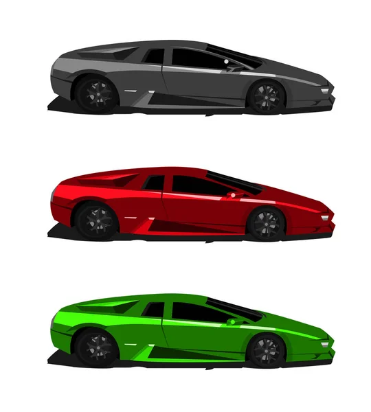 Colección de coches deportivos — Vector de stock