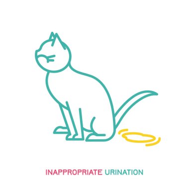 Kedi uygunsuz işeme işareti