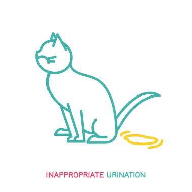 Cat inappropriate urination sign clipart