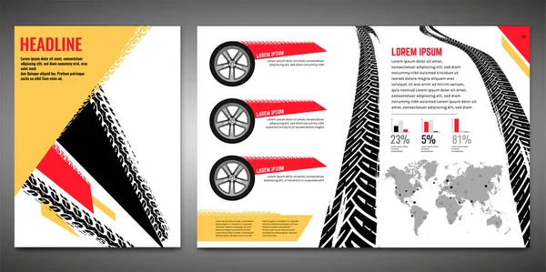 Model van de bandenbrochure — Stockvector