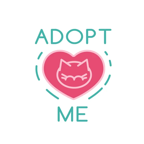 Λογότυπο υιοθεσίας γάτας — Διανυσματικό Αρχείο