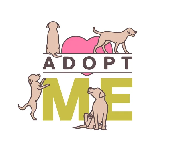 Logotipo de adopción del perro — Vector de stock