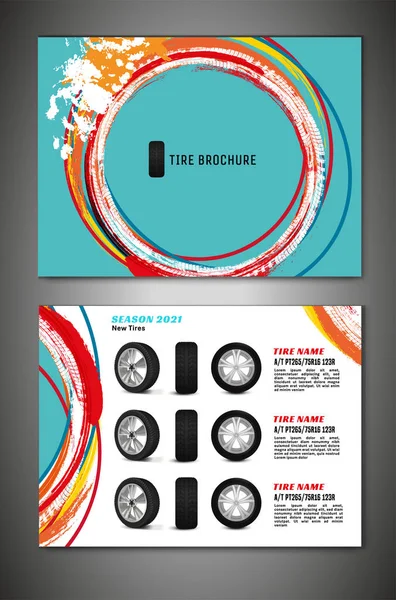 Plantilla de folleto de neumáticos — Vector de stock