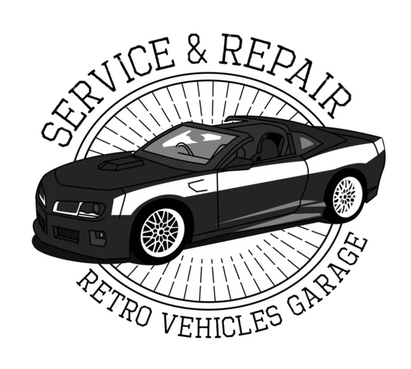 Retro car service sign — Stock Vector