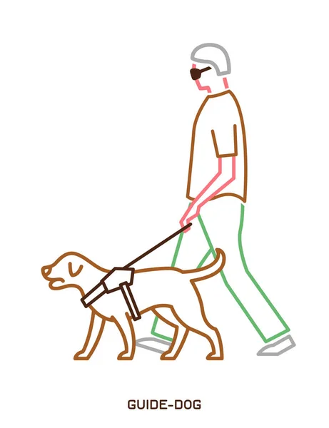 导盲犬图标 — 图库矢量图片