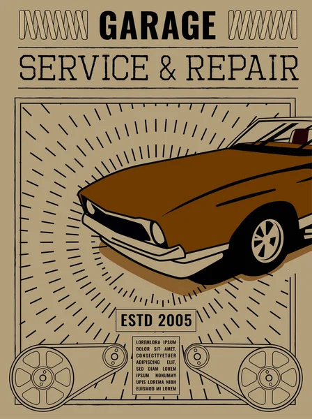 Cartaz de pneu auto retro — Vetor de Stock