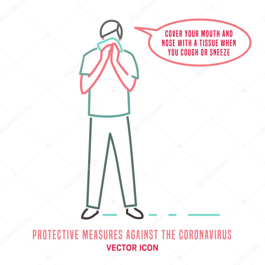 Protective measure against the coronavirus icon