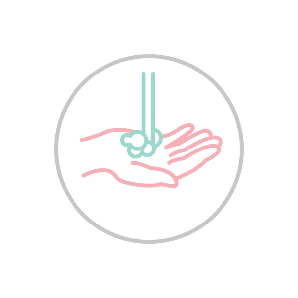 Handtvätt Hygienikon Andningshygieniskt Tecken Antibakteriella Händer Tvättar Piktogram Sjukvårdskoncept Vektor — Stock vektor