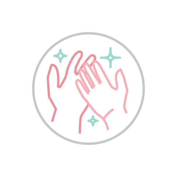 Ikona Higieny Mycia Rąk Znak Higieny Oddechowej Antybakteryjne Ręce Myjące — Wektor stockowy