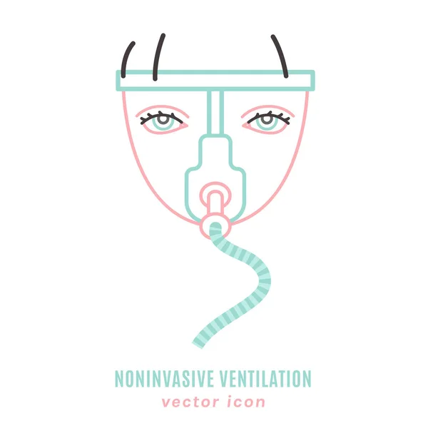 Icono de ventilación pulmonar no invasiva — Vector de stock