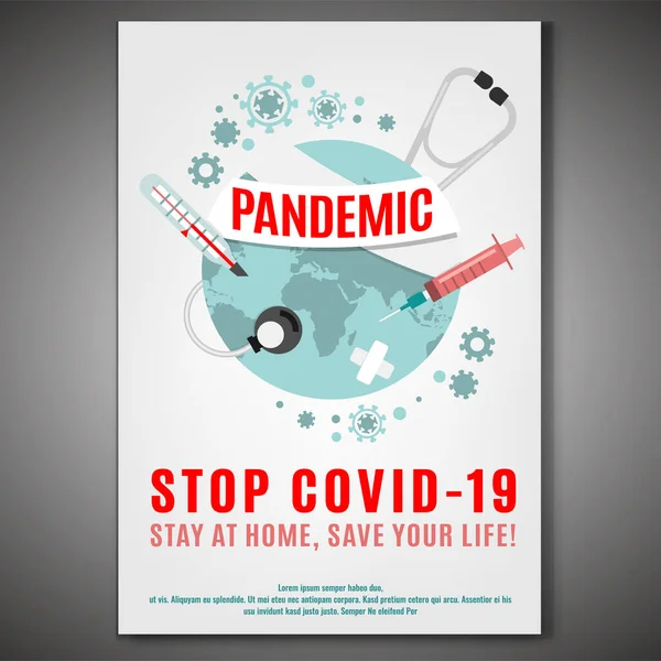 Пандемічний плакат зображення — стоковий вектор