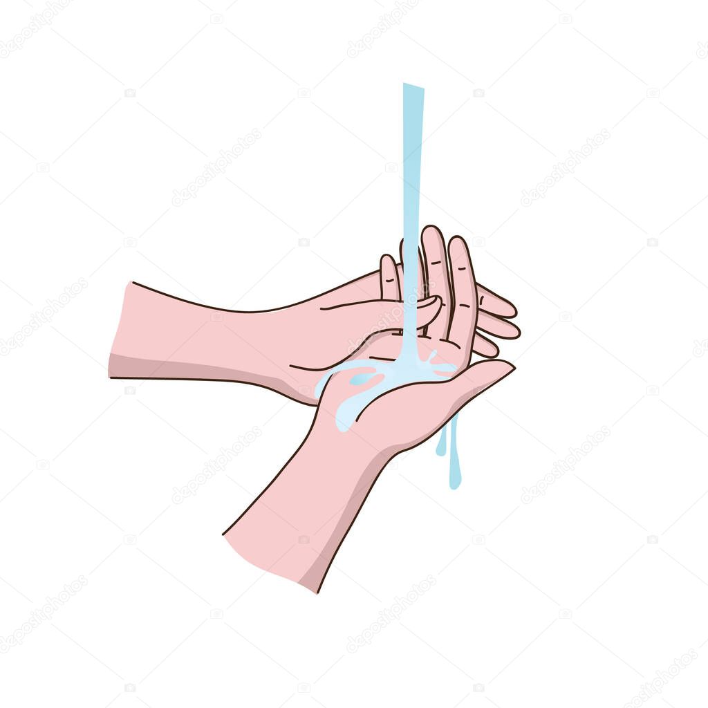 Hand wash hygiene icon