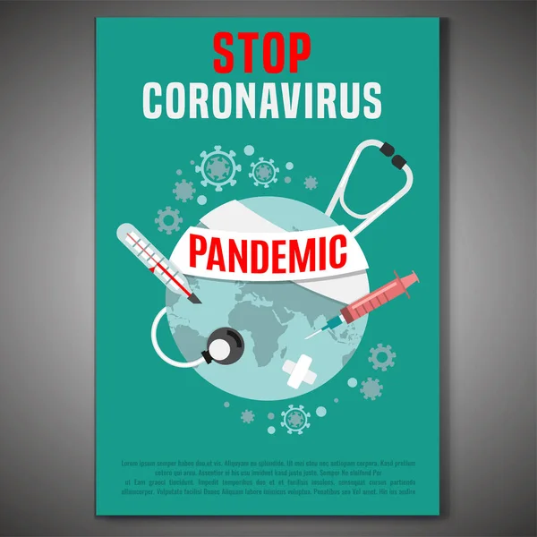 Векторний пандемічний плакат — стоковий вектор