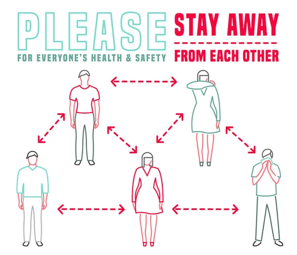 Gardez vos distances sociales — Image vectorielle