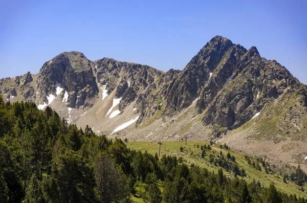 Andorran Pyrenees Mountain Range Separates Spain Andorra France — Stock Photo, Image