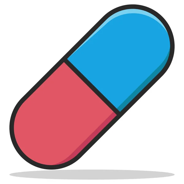Kapsel Medikament Minimalistische Ikone — Stockvektor