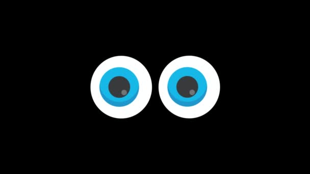 Dibujos animados ojos sospechosos buscando algo. Y mira al espectador. Concepto de atención. Vídeo de animación disponible en 4k — Vídeos de Stock