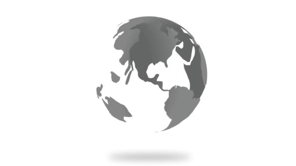 Abstrato globo cinzento planeta Terra — Vídeo de Stock