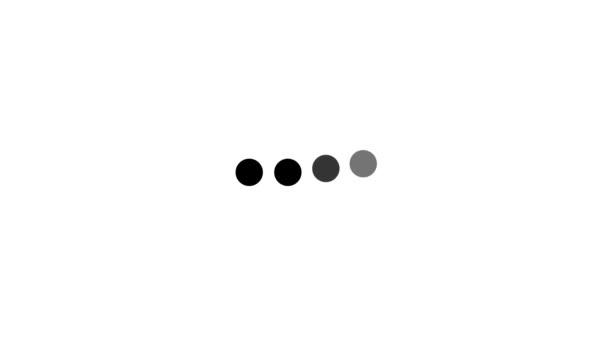 Знак загрузки круга на белом фоне, значок загрузочной панели с точками, анимация с альфа-матом . — стоковое видео