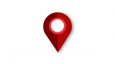 Map marker icon loop white background.