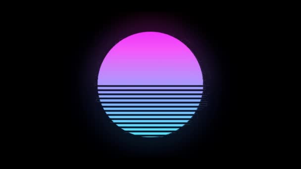 Retro Background 80s Style loop with glitch — Wideo stockowe