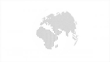 Beyaz arkaplanda dönen noktalı toprak