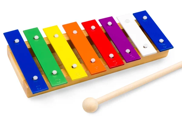 Rainbow färgad trä xylofon — Stockfoto