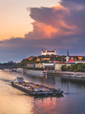 Bratislava Skyline with Castle clipart