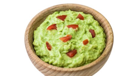 Beyaz arka plan üzerinde izole guacamole