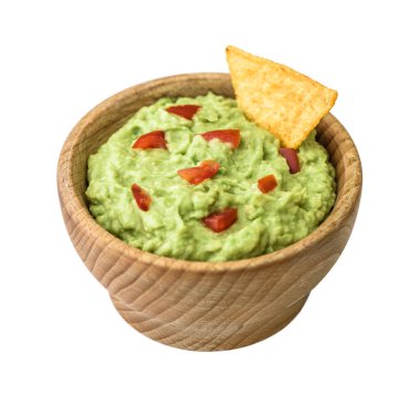 Beyaz arka plan üzerinde izole guacamole
